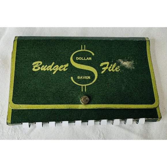 Other - Vintage Dollar Saver Budget File Income Expenses Pad Envelopes Snap Close Binder